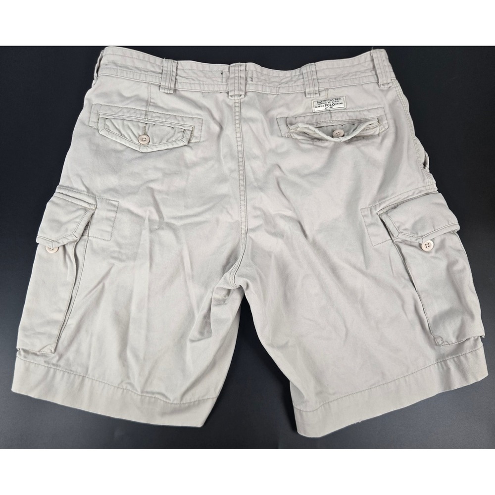 Polo Ralph Lauren Classic Polo Chino Cargo Shorts Tan Khaki Mens 38 Cotton